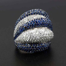 10.50 CT Round cut CZ  Sapphire Full Dome Engagement Ring for women