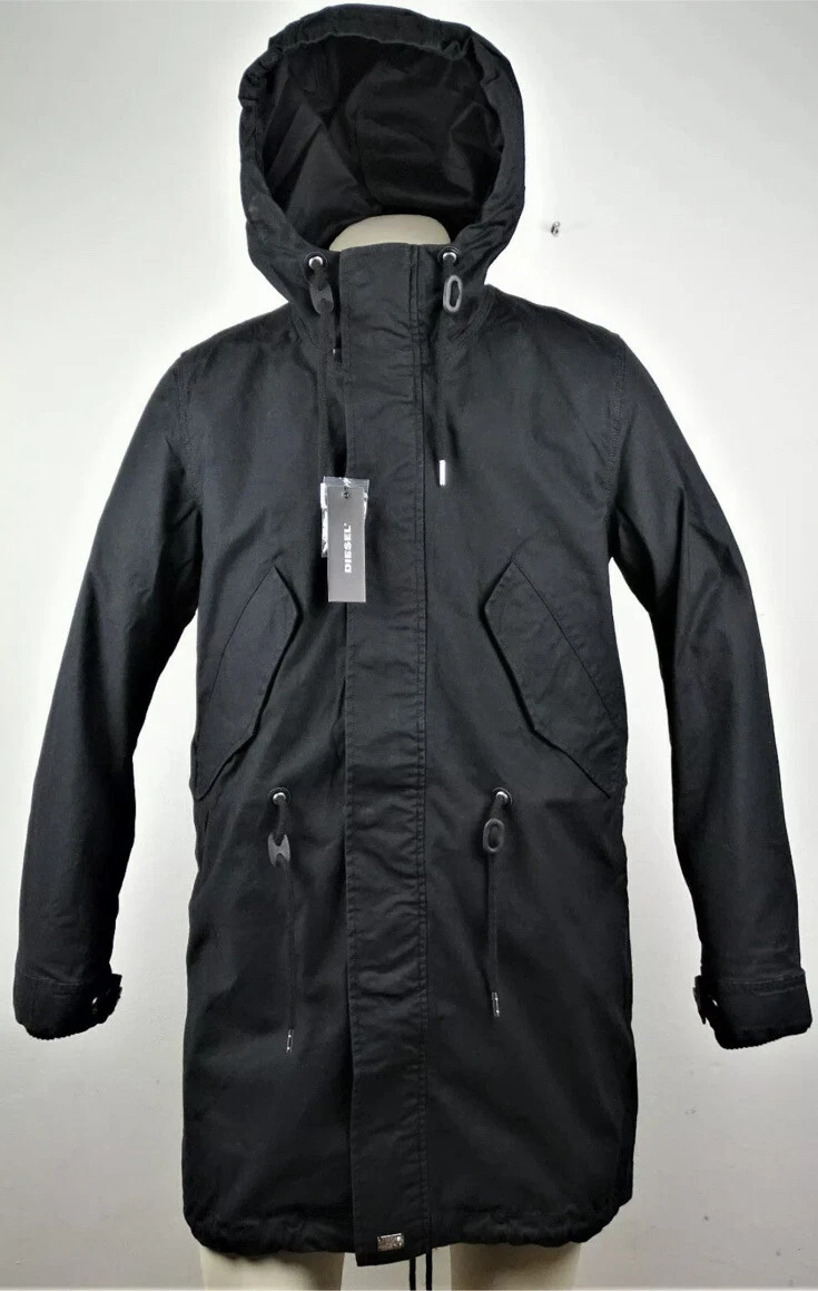 Diesel Men’s Transition Fishtail Hooded Parka Jacket 2 In 1 Black S RRP £300