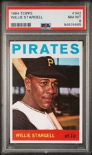 1964 TOPPS #342 WILLIE STARGELL PSA 8