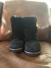 UGG Australia Women's Maylin Black Suede & Sheep Wool Sn 3220