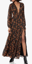 ASTR the label Women's Trinity Dress, Black Orange Floral, Size S
