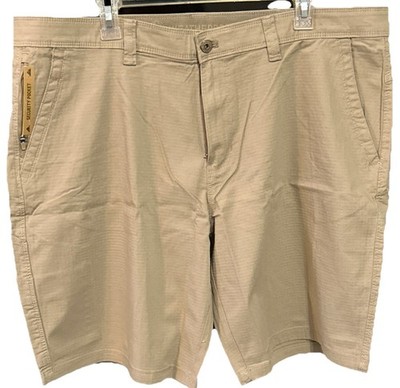NEW WP Weatherproof Men's 5 Pocket Stretch Ripstop Utility Shorts Size 40 Khaki