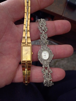 #ad #ad Two Women’s Vintage Quartz Analog Antique Dress Watches $15.99