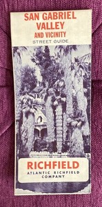 Atlantic Richfield 1967 Road Map-San Gabriel Valley(shows railroad lines)