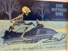 Dave Matthews Band Poster Xcel Energy Center 02/03/18 233/650 St Paul Minnesota