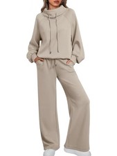 Lounge Sets for Women Sweatsuits 2 Piece Outfits 2025 Fall Small Coffeegrey