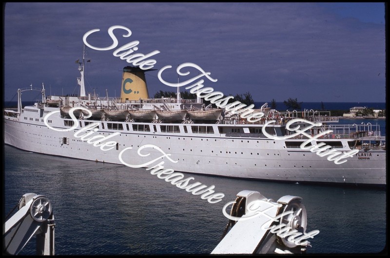 Nassau Bahamas Flavia Cruise Ship Liner 35mm Slide 1970s Kodachrome