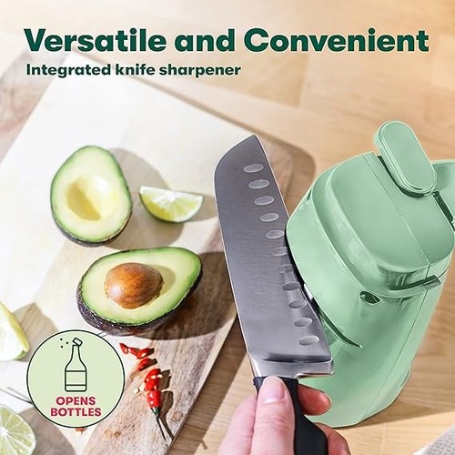 Electric Can Opener with Knife Sharpener – Jar & Bottle Opener, Removable Lever, - Picture 5 of 6