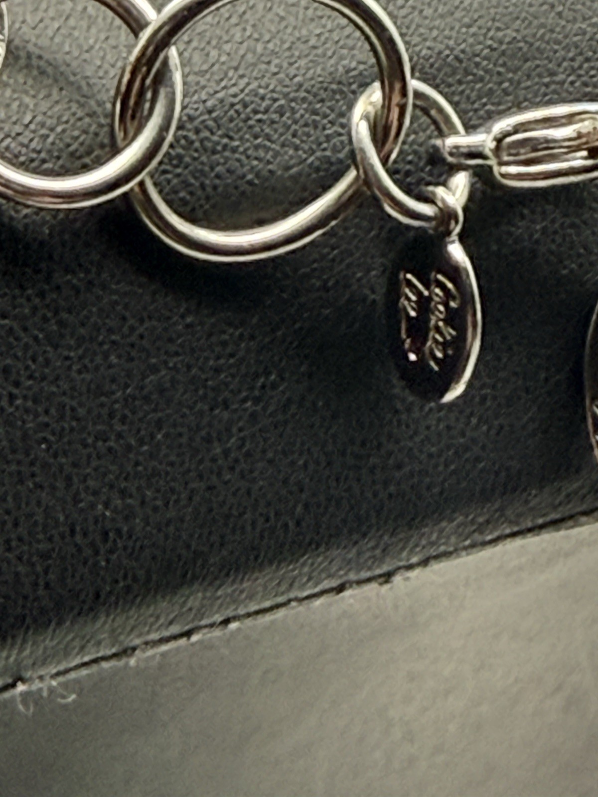 Cookie Lee Silver Tone Long Interlocking Ring Cha… - image 2