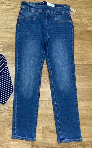 Girl's Joules & Old Navy Outfit sz 8 - Navy Striped Top w/Skinny Jeans EUC - Picture 5 of 7
