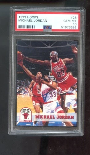 1993-94 Hoops #28 Michael Jordan PSA 10 Graded Basketball Card NBA Bulls 93-1994