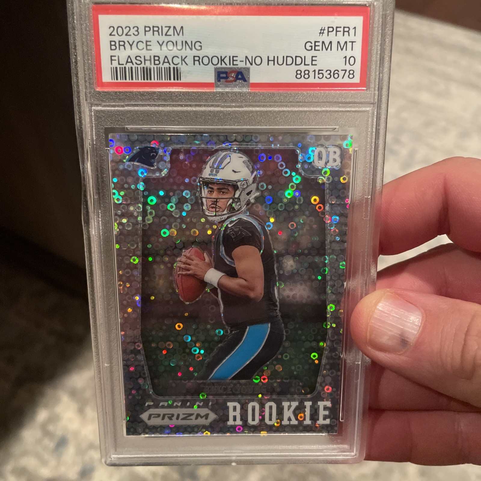 2023 Prizm Bryce Young Flashback Rookie SP 🔥No Huddle🔥📈PSA 10📈Panthers