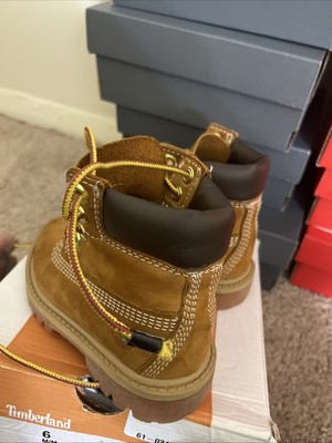 Timberland 6 Inch Premium Wheat Nubuck Waterproof Boots Toddler Size 6