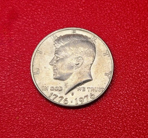 1976-D Bicentenial Kennedy Half Dollar Part-Filled Mint Mark - AU