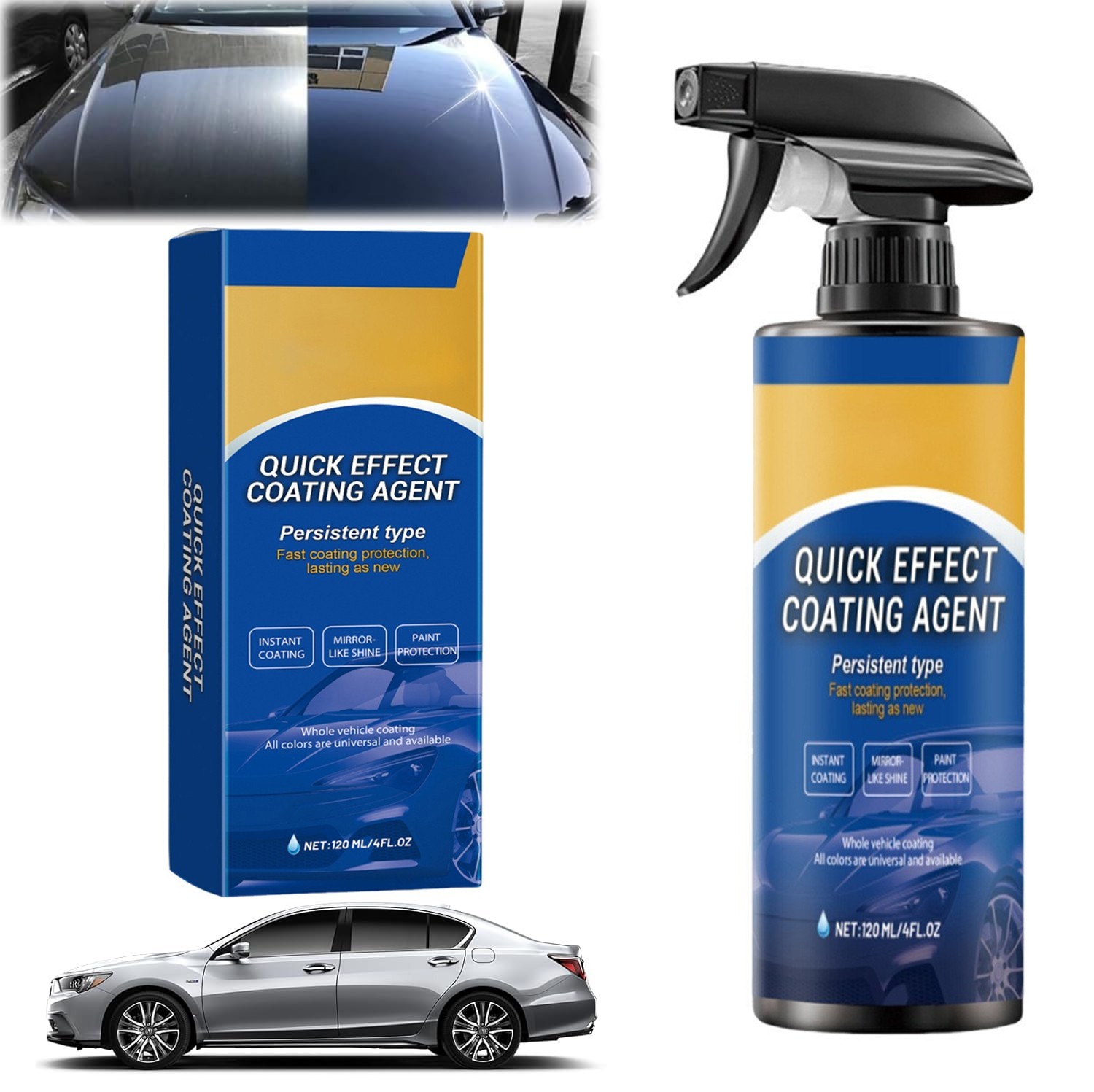Car Coating Spray,Quick Effect Coating Agent,Car Scratch Wax Polish Spray Liquid