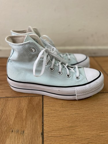 Size 7.5 - Converse Chuck Taylor All Star Lift Platform Mint Blue A06138F Stars - Picture 1 of 10
