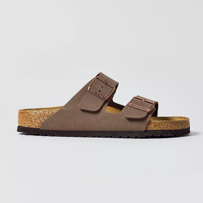 Birkenstock Arizona Birkibuc Two-Strap Men's Regular Sandals Mocha/Stone