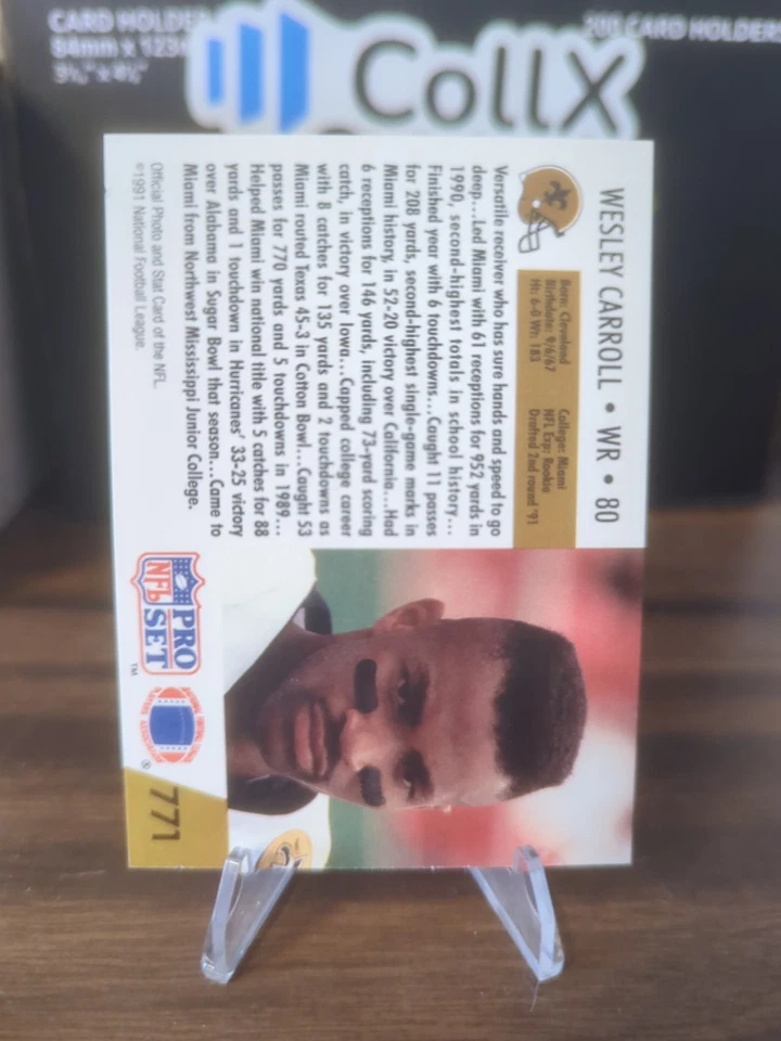 🔥1991 Pro Set Wesley Carroll Rookie New Orleans Saints #771🔥 - Image 2 of 2