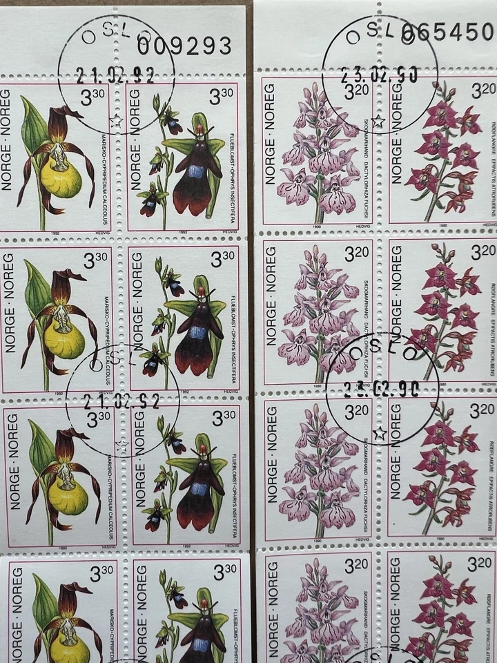 Norway 1980s Stamp Booklets Lot – Butterflies, Orchids, Mushrooms, Egner – CTO - Image 3 of 4