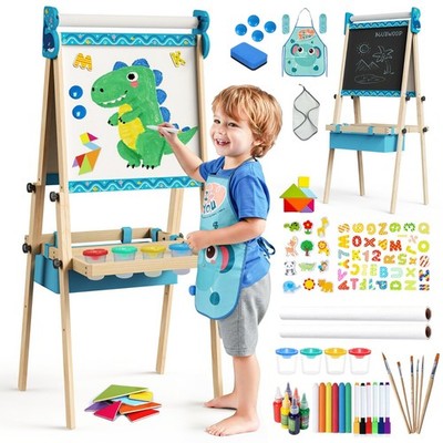 BlueWood Easel for Kids, Drawing Double Sided 4-in-1 Painting Art Stand, Adjusta