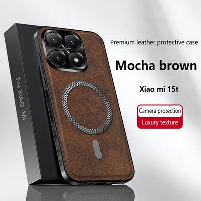 For Xiaomi 15T, Luxury Magnetic Wireless Charge PU Leather Feel Cover Case