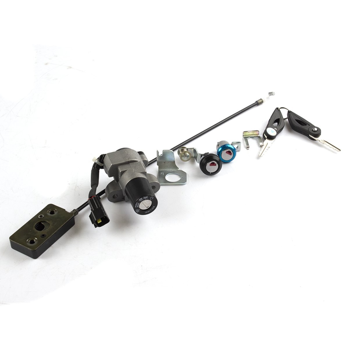 Lock Set Complete for ZS1500D-2 Ignition Key Switch Street Motorcycle Black NEW