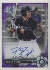 2017 Bowman Chrome Prospect Purple Refractor 50/250 Braden Bishop Auto 4l3