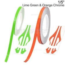 1/5" 5mm Lime Green & Orange Chrome Pinstriping Pin Stripe DIY Decal Sticker