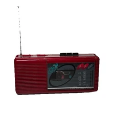 80s Color Tunes Sound Design Radio Cassette 4603BUR Burgundy Boom Box Untested