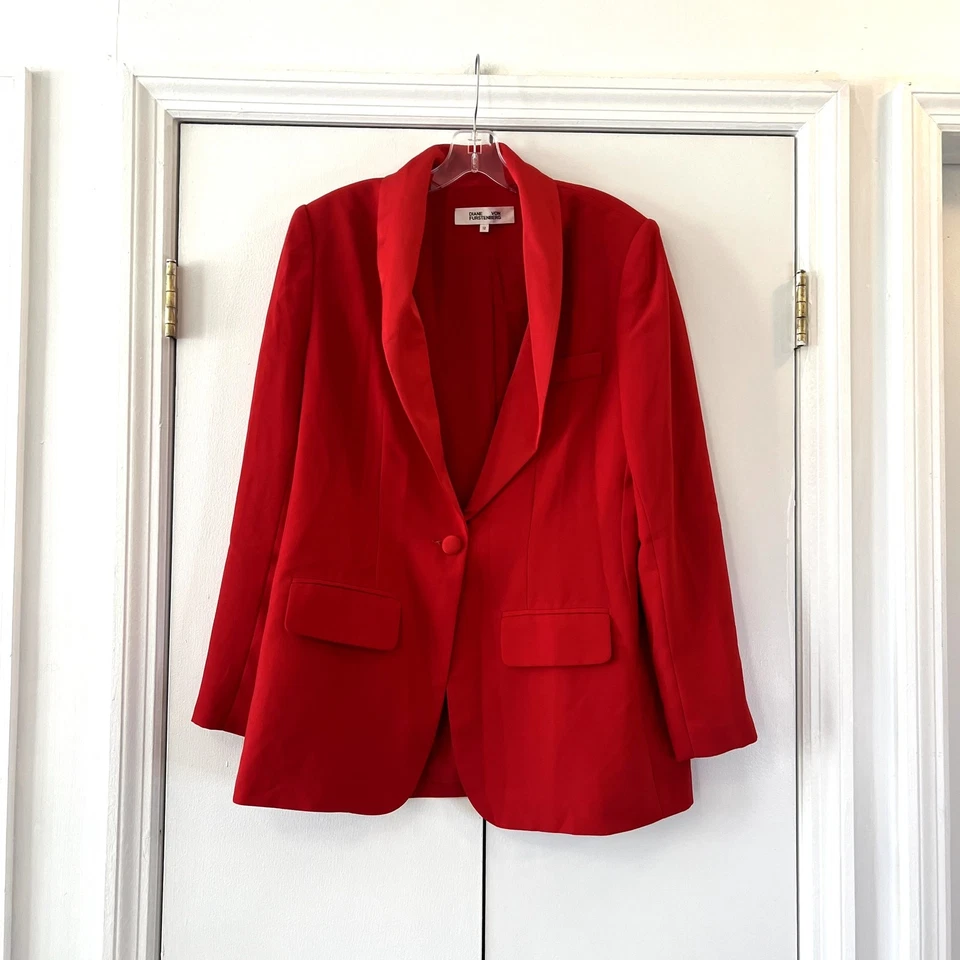 Diane von Furstenberg красный брюки костюм 2 изделия комплект размер 12 новый без ярлыков - Изображение 2 из 4