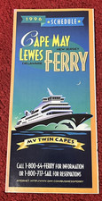1996 Cape May Lewes Ferry NJ Schedule, Ferry Map Event Calendar Pamphlet