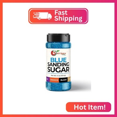 NY Spice Shop Blue Sanding Sugar - 4 Ounce Sweet Colorful Edible Sprinkles For C
