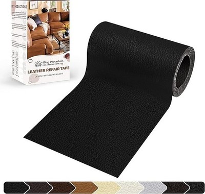 Leather Repair Patch, 4 X 63 Inches Self-Adhesive Tape for Damaged Leather (Blac