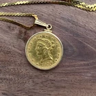 1899 $10D Liberty Head Eagle Necklace - 14K Gold Chain