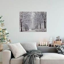 Northlight 15.75 Fiber Optic Lighted Twinkling Winter Tree Scene Canvas Wall Art