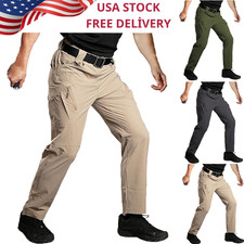 Mens Cargo Pants Tactical Waterproof Work Outdoor Hiking Combat Trousers USA