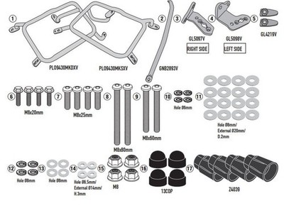 GIVI Kofferträger Set PLO9430MK für Koffer Monokey, Norden 901 / KTM 790-890 ADV