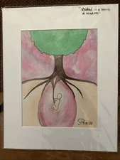 Knitted in a Womb of Wisdom Watercolor Original Artwork by S Prinsloo