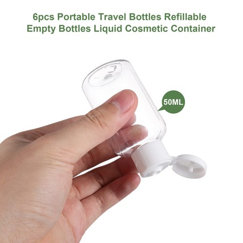 6 Pcs Travel Plastic Squeeze Bottles Leak Proof Refillable Cosmetic Containers - Picture 2 of 12