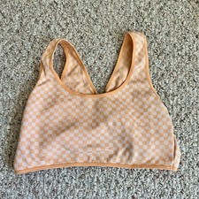 No Boundaries Bra Womens Junior Size Large Orange Seamless Twist Back Bralette