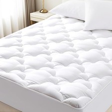 Mattress Topper Size Pillow Top - Extra Thick Padded Mattress Queen White Cloud