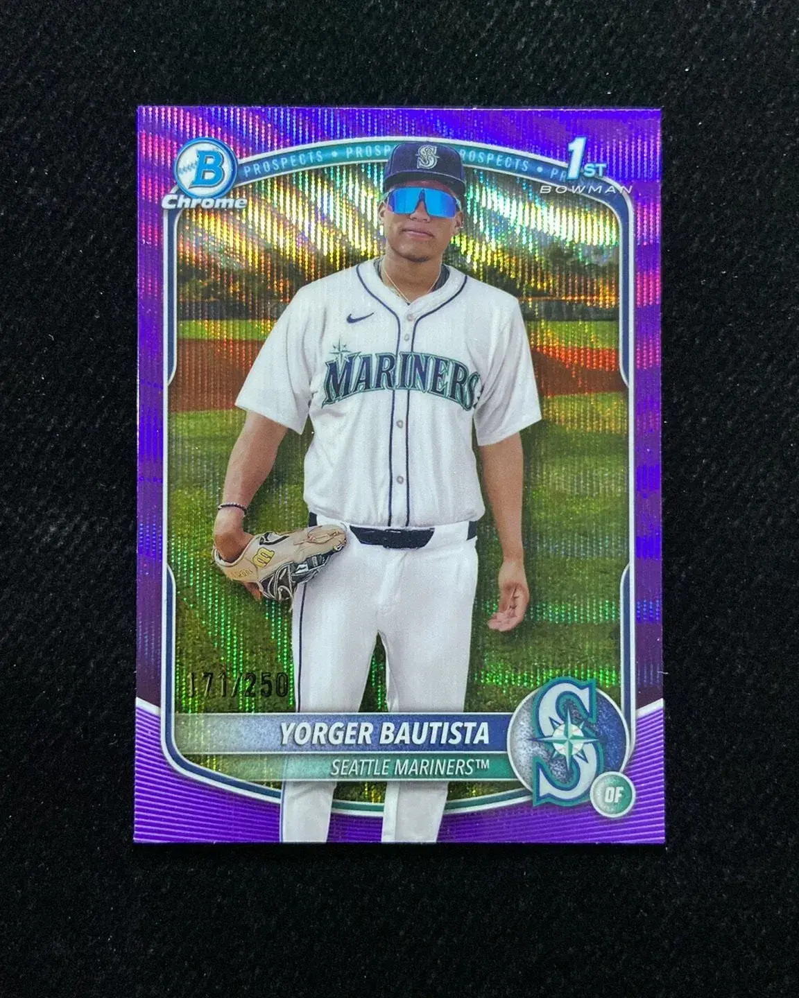 2025 Topps Bowman Chrome Yorger Bautista #BCP-194 Purple Wave 171/250 1st HD