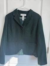 Sag Harbor Blazer Jacket Green with Black Tweed Women  s Size 10
