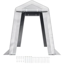 Uimoso 6x8 ft Portable Outdoor Storage Shed with Waterproof Cover and Dual Doors