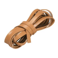 Flat Leather Cord, 3.3 Yard 10mm Leather String Strips for DIY Crafts Khaki