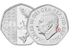 2023 King Charles III Salmon 50p Coin Fifty Pence BUNC with Privy Mark