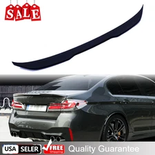 TRUNK SPOILER V-STYLE GLOSS BLACK FOR 2017-2023 BMW 5 SERIES G30 530I 540I M550I