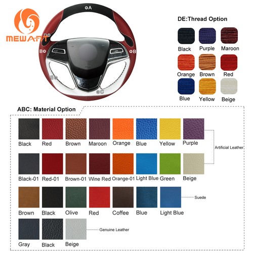Top Design Suede Leather Car Steering Wheel Cover for Cadillac ATS CTS 2014-2016 - Picture 7 of 8