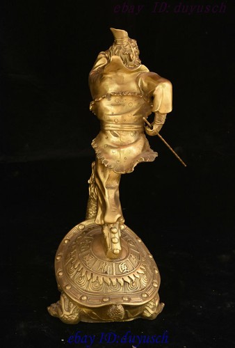 17 Chinese Folk Myth Brass Stand Dragon Turtle Sun WuKong Monkey King God Statue - Picture 11 of 11