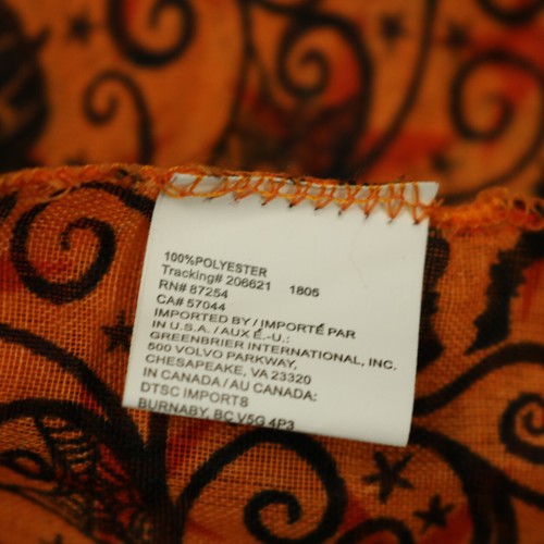 SET OF 2 Halloween Rectangle Scarf Orange/Black Plaid & Jack O' Lantern 11"x58" - Picture 7 of 15